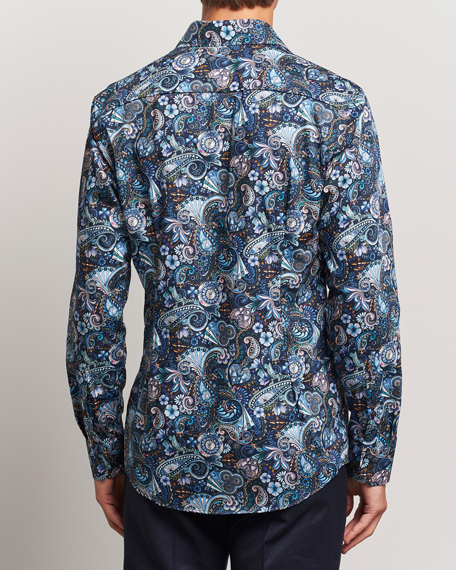 Heren | Overhemden | Eton | Slim Fit Signature Twill Printed Shirt Navy