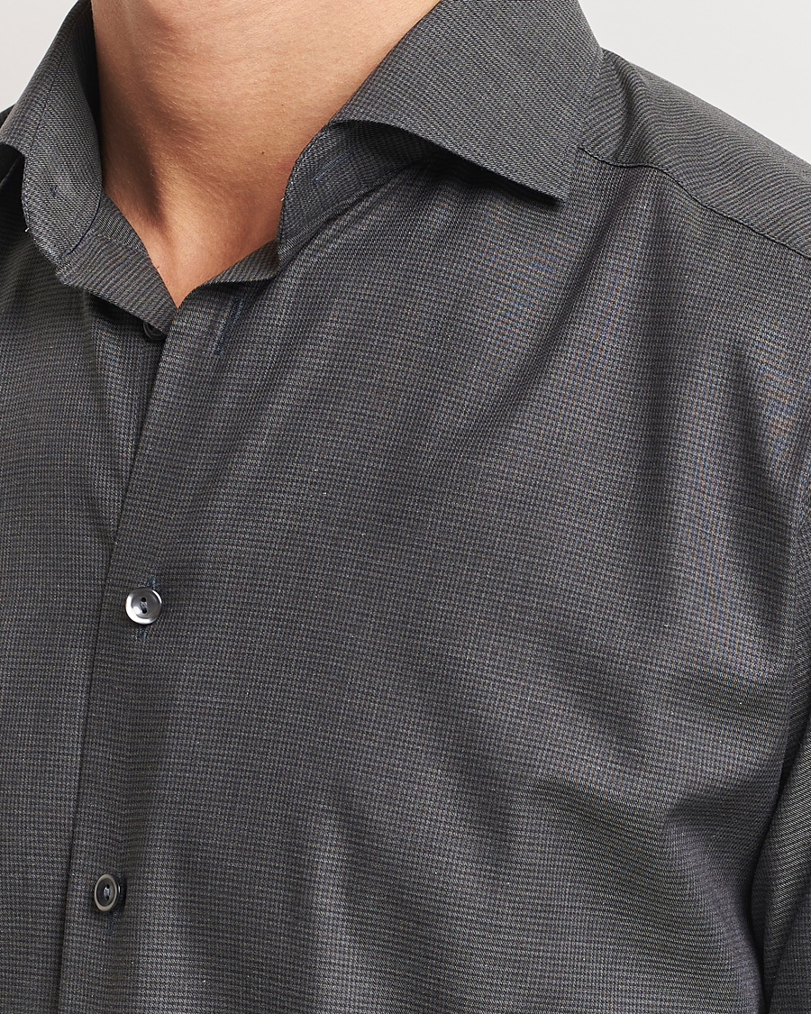 Heren | Overhemden | Eton | Slim Fit Wrinkle Free Flannel Pepita Shirt Green