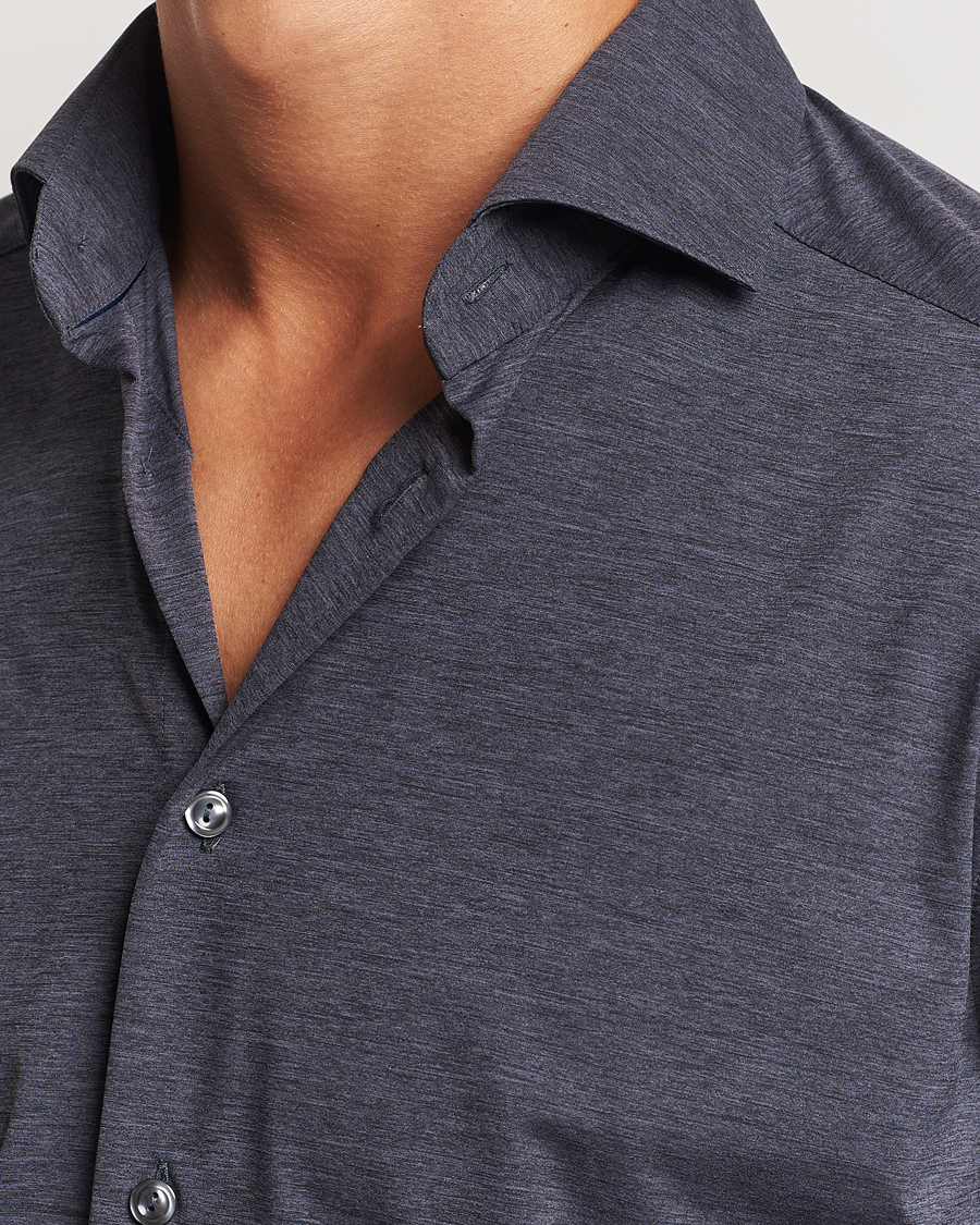 Heren | Overhemden | Eton | Slim Fit Four Way Stretch Shirt Dark Grey