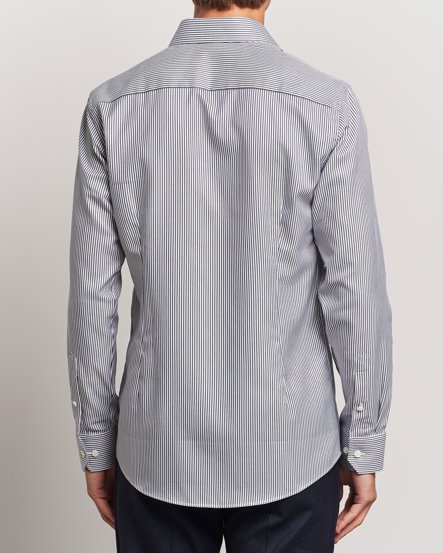 Heren | Overhemden | Eton | Slim Fit Signature Twill Striped Shirt Grey/White