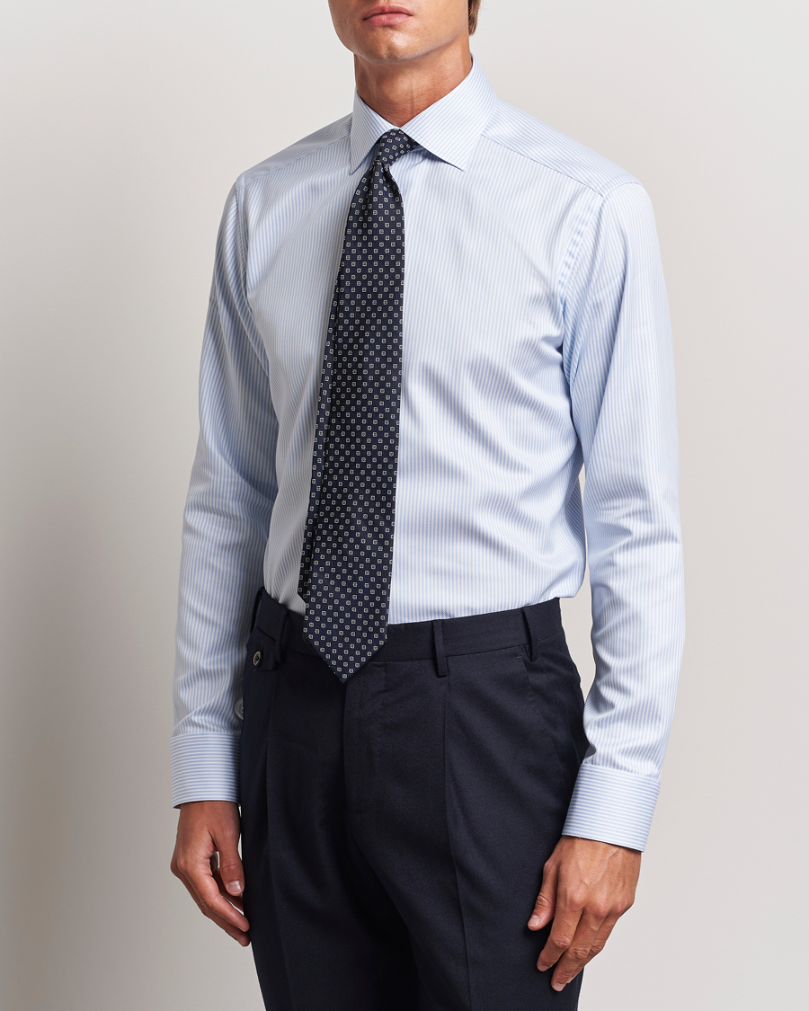 Heren | Overhemden | Eton | Slim Fit Signature Twill Striped Shirt Blue/White