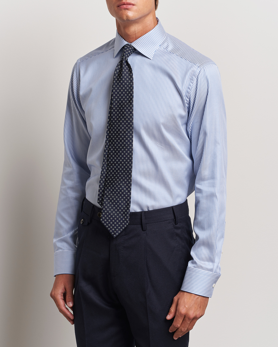 Heren | Overhemden | Eton | Slim Fit Signature Twill Striped Shirt Blue/White
