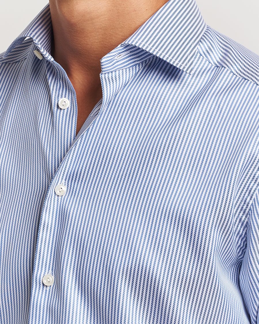 Heren | Overhemden | Eton | Slim Fit Signature Twill Striped Shirt Blue/White