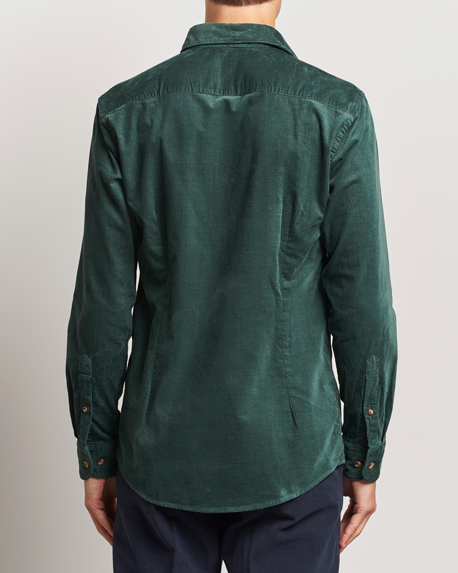 Heren | Overhemden | Eton | Slim Fit Fine Wale Corduroy Shirt Dark Green