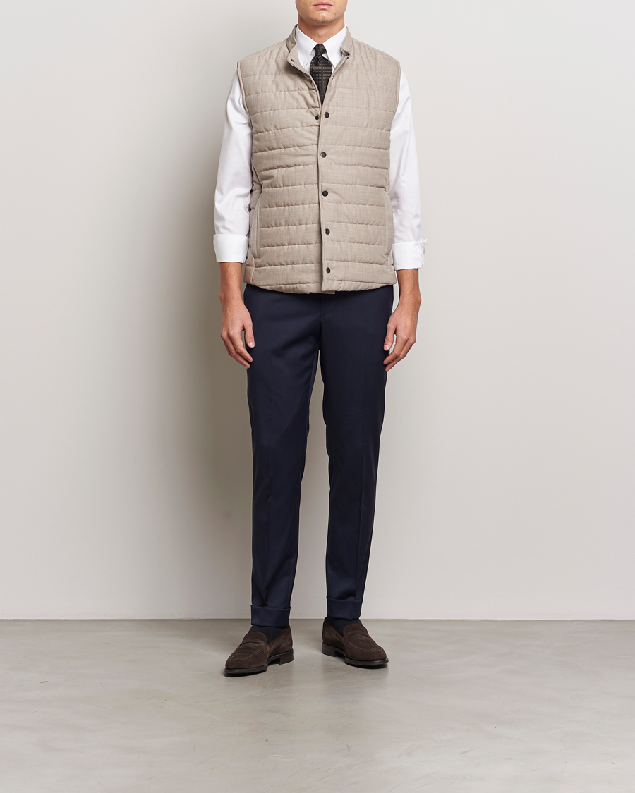 Heren | Jassen | Eton | Padded Wool Vest Beige