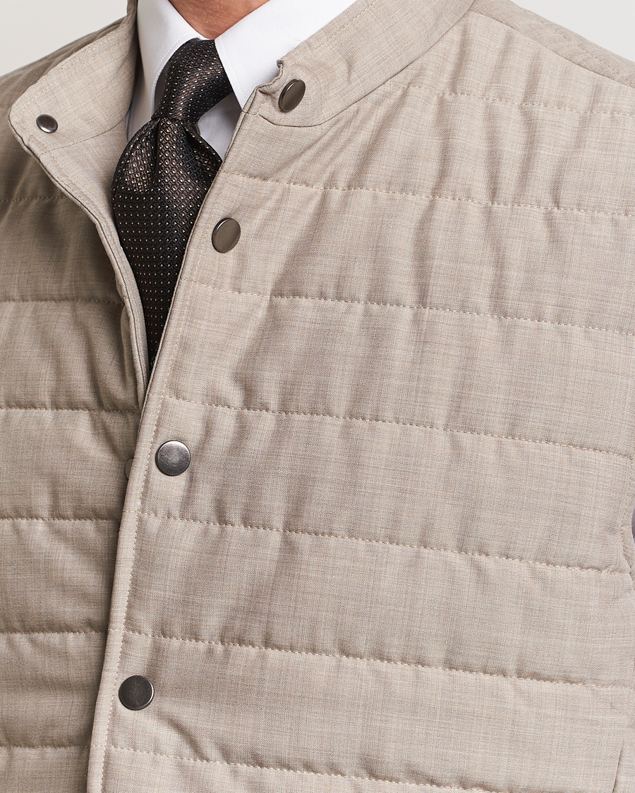 Heren | Jassen | Eton | Padded Wool Vest Beige
