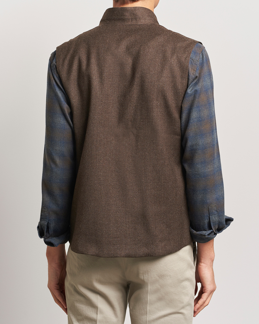 Heren | Jassen | Eton | Wool Flannel Vest Dark Brown