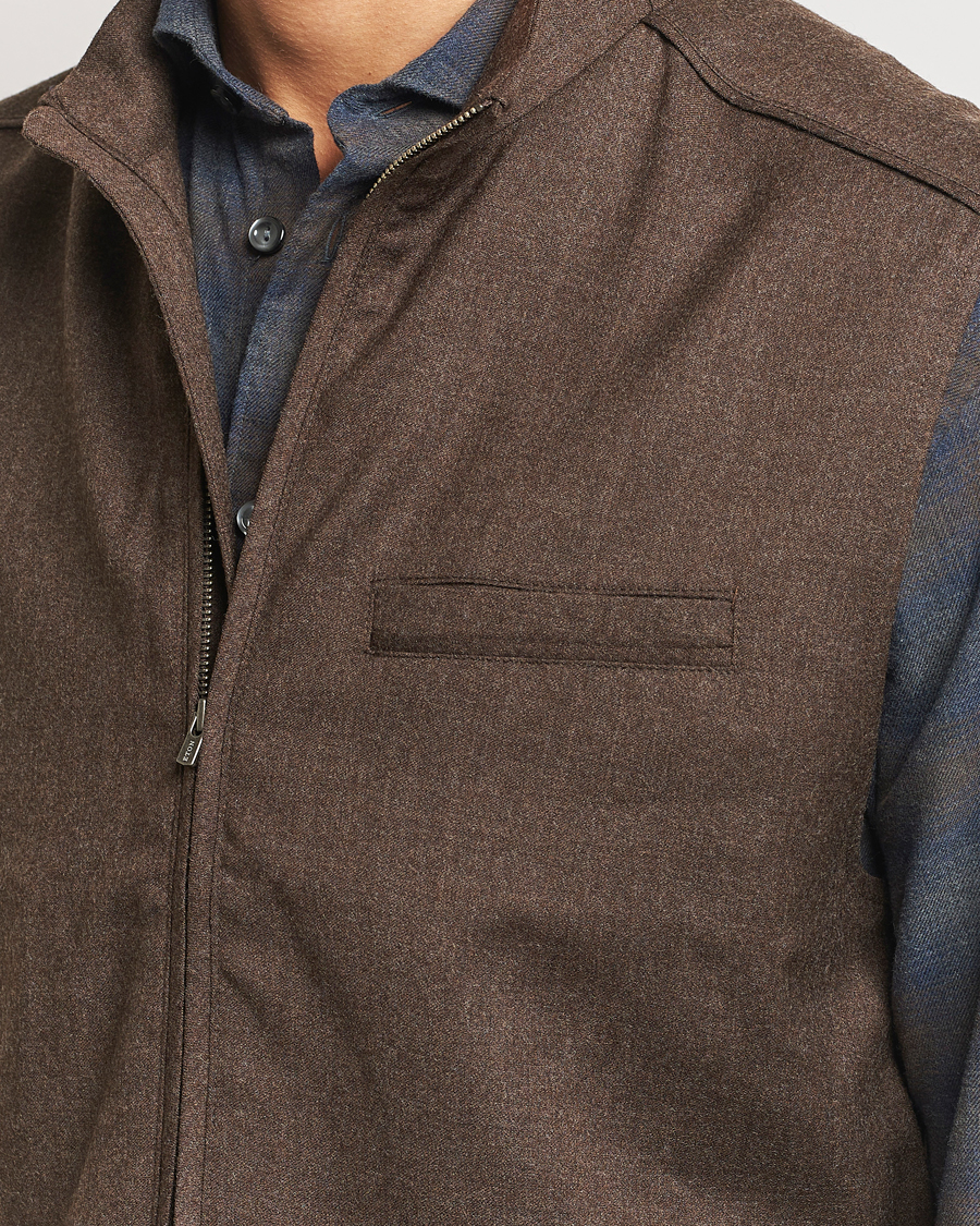 Heren | Jassen | Eton | Wool Flannel Vest Dark Brown