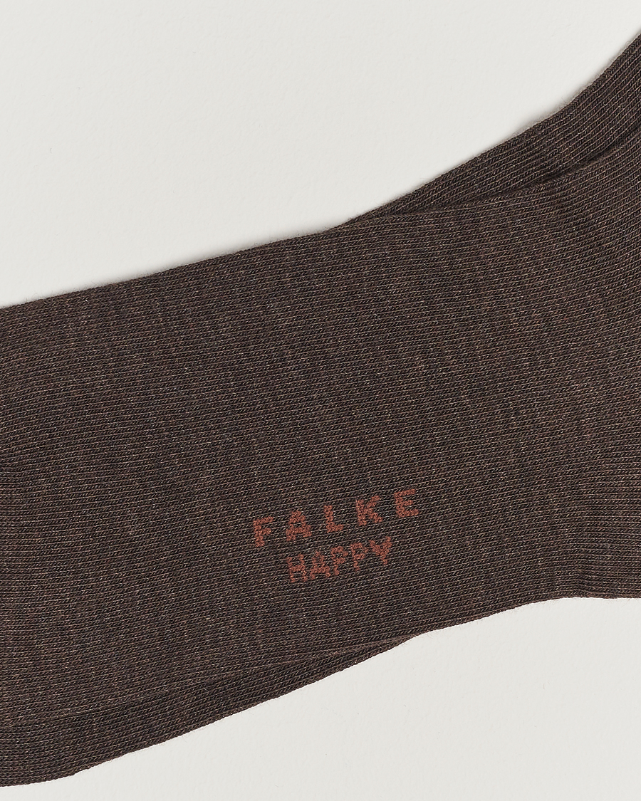 Heren | Ondergoed | Falke | Happy 2-Pack Cotton Socks Dark Brown