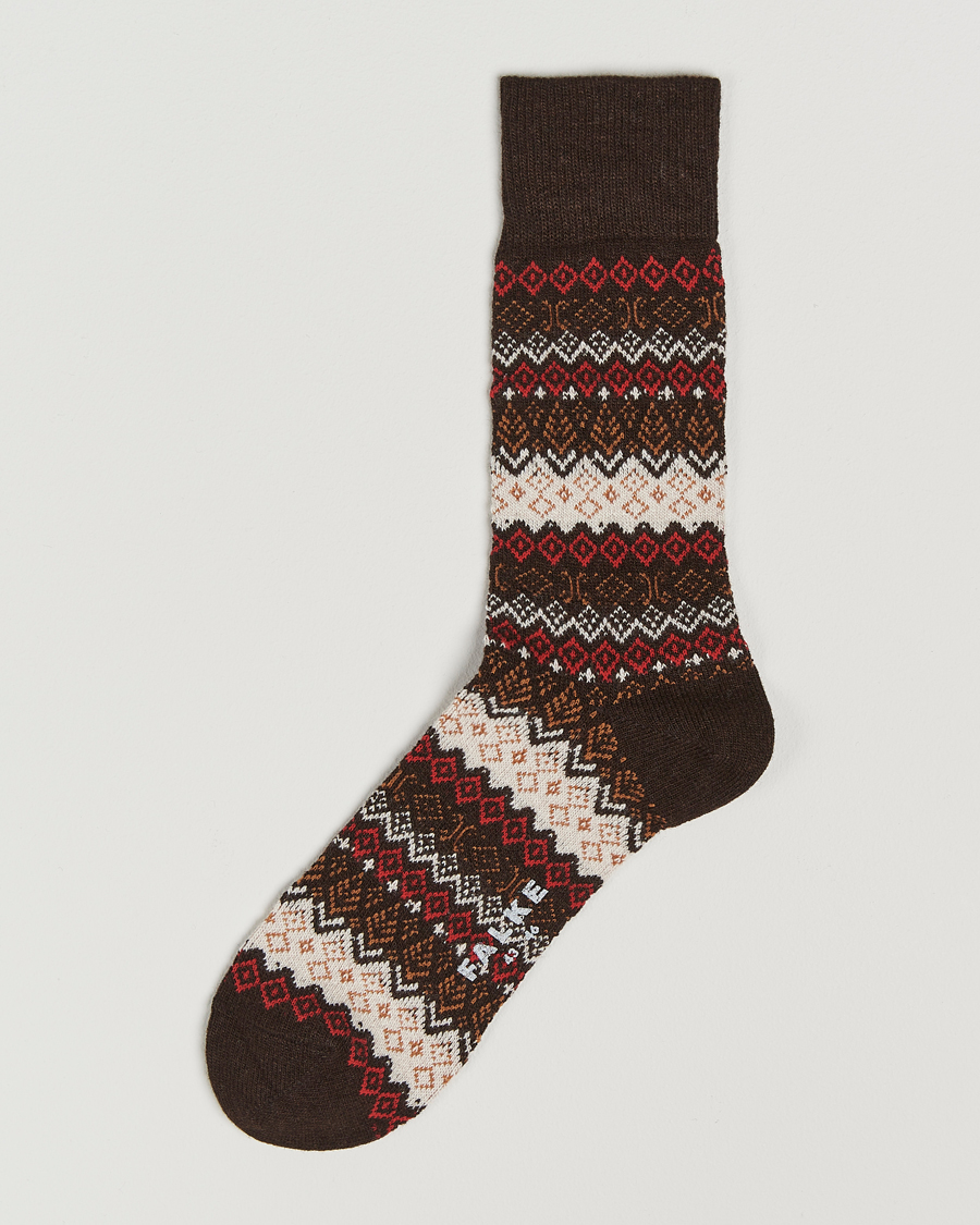 Heren | Ondergoed | Falke | Aspen Fairisle Socks Dark Brown