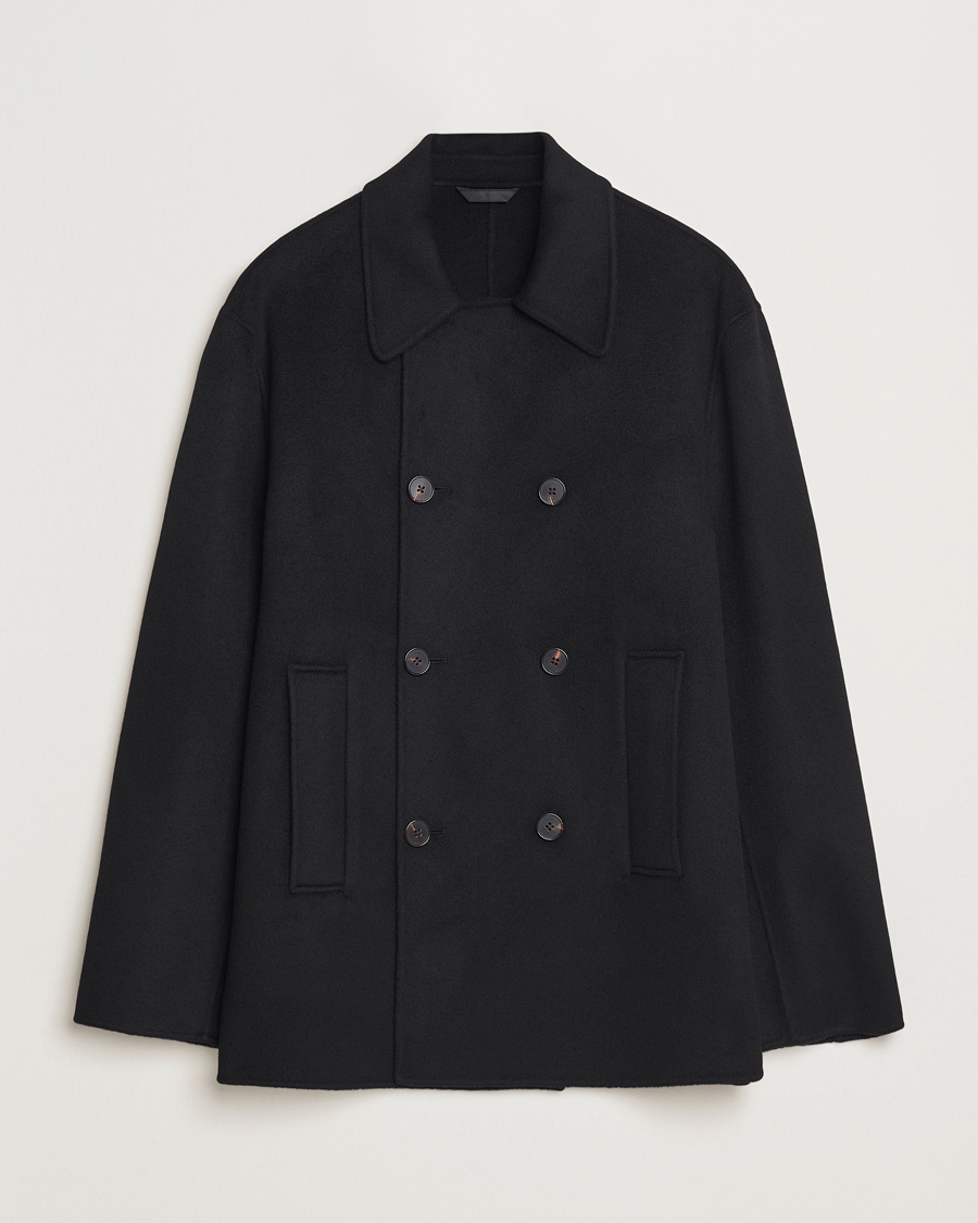 Heren | Jassen | Filippa K | Double Faced Wool Peacoat Black