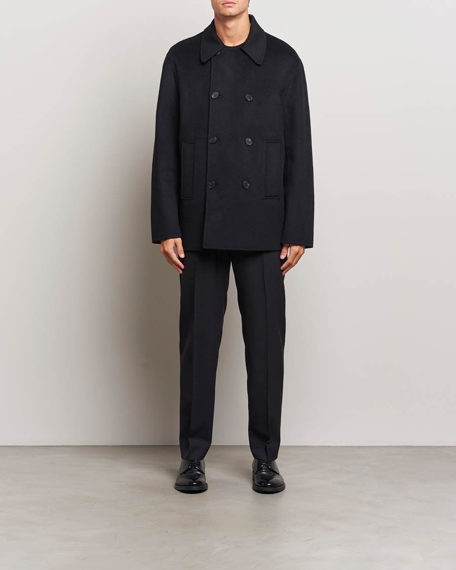 Heren | Jassen | Filippa K | Double Faced Wool Peacoat Black