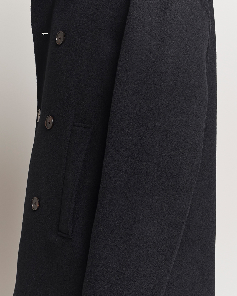 Heren | Jassen | Filippa K | Double Faced Wool Peacoat Black