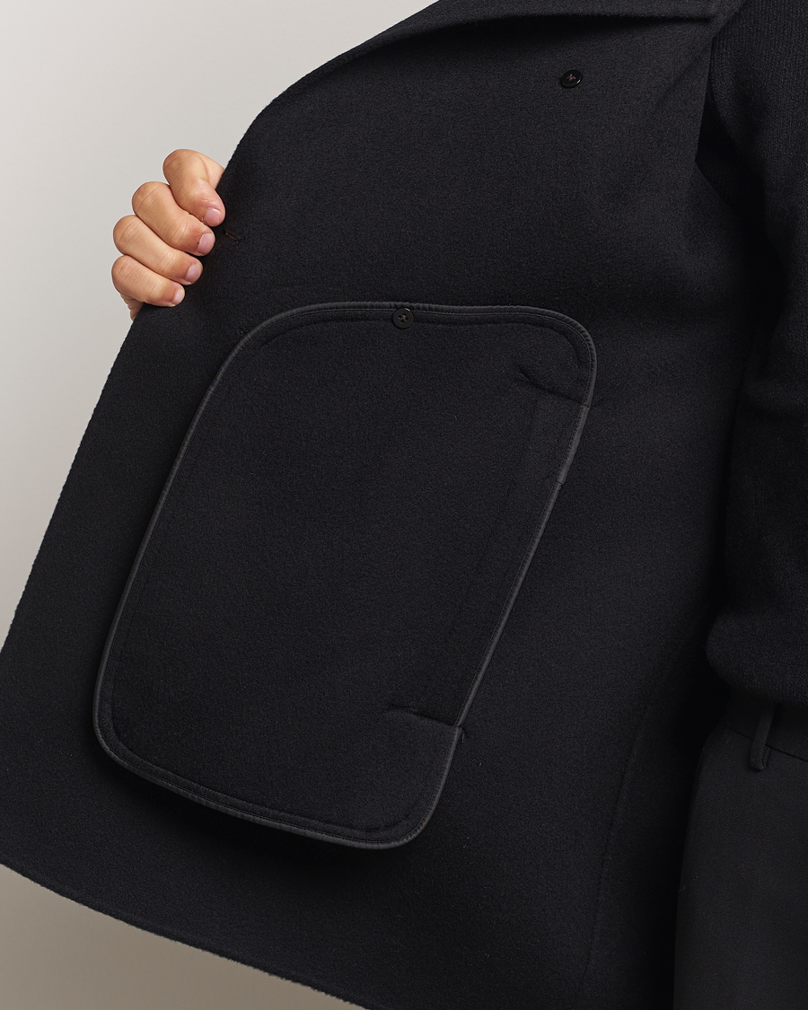 Heren | Jassen | Filippa K | Double Faced Wool Peacoat Black