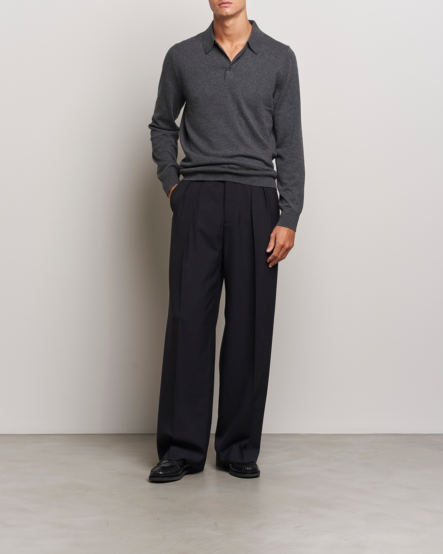 Heren | Broeken | Filippa K | Milo Wide Wool Trousers Black