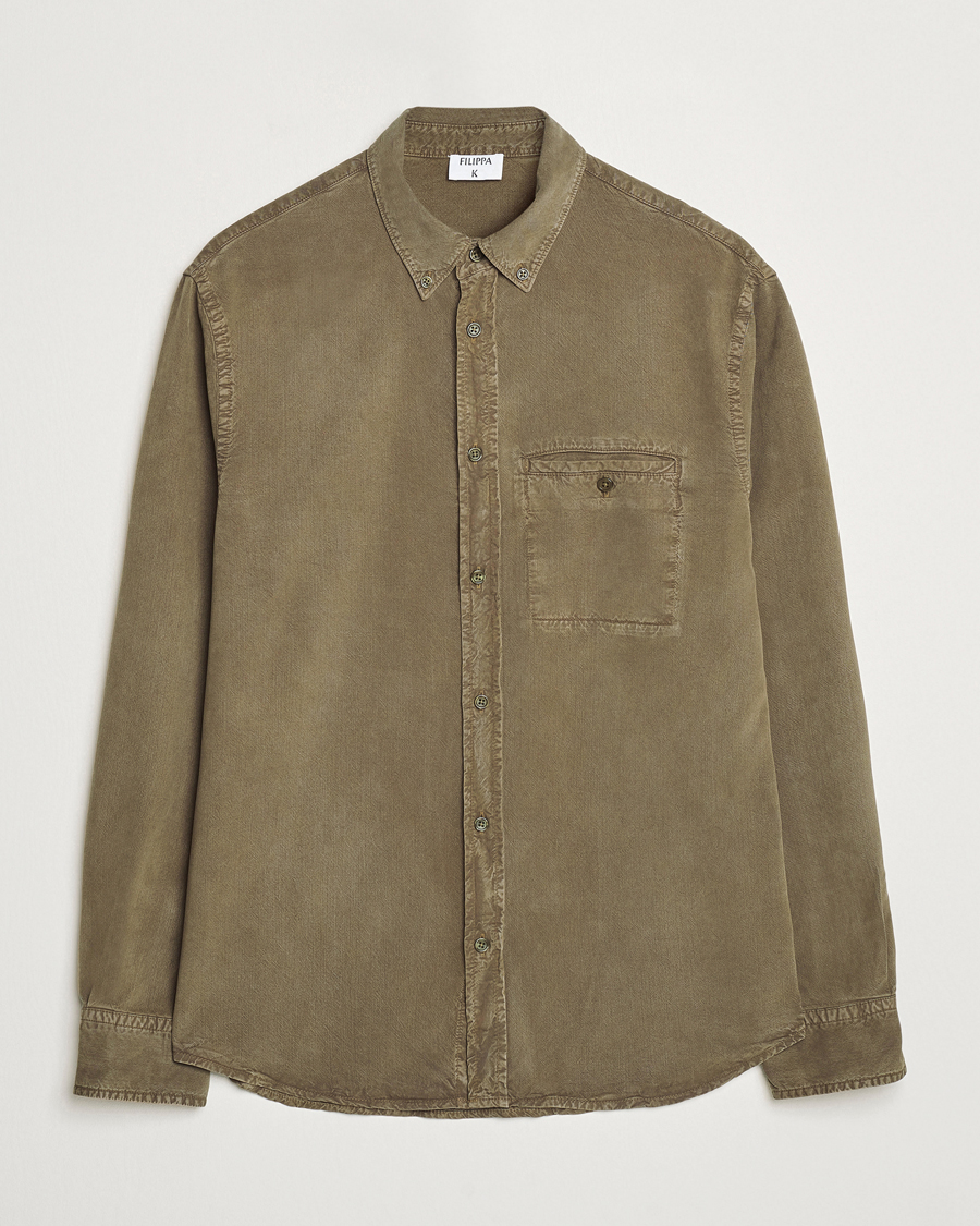 Heren | Overhemden | Filippa K | Zachary Lyocell Shirt Dark Sage