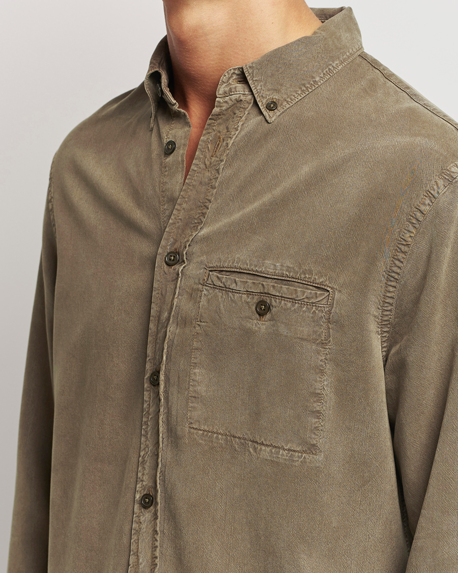 Heren | Overhemden | Filippa K | Zachary Lyocell Shirt Dark Sage