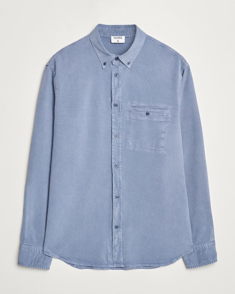 Heren | Overhemden | Filippa K | Zachary Lyocell Shirt Grey Blue