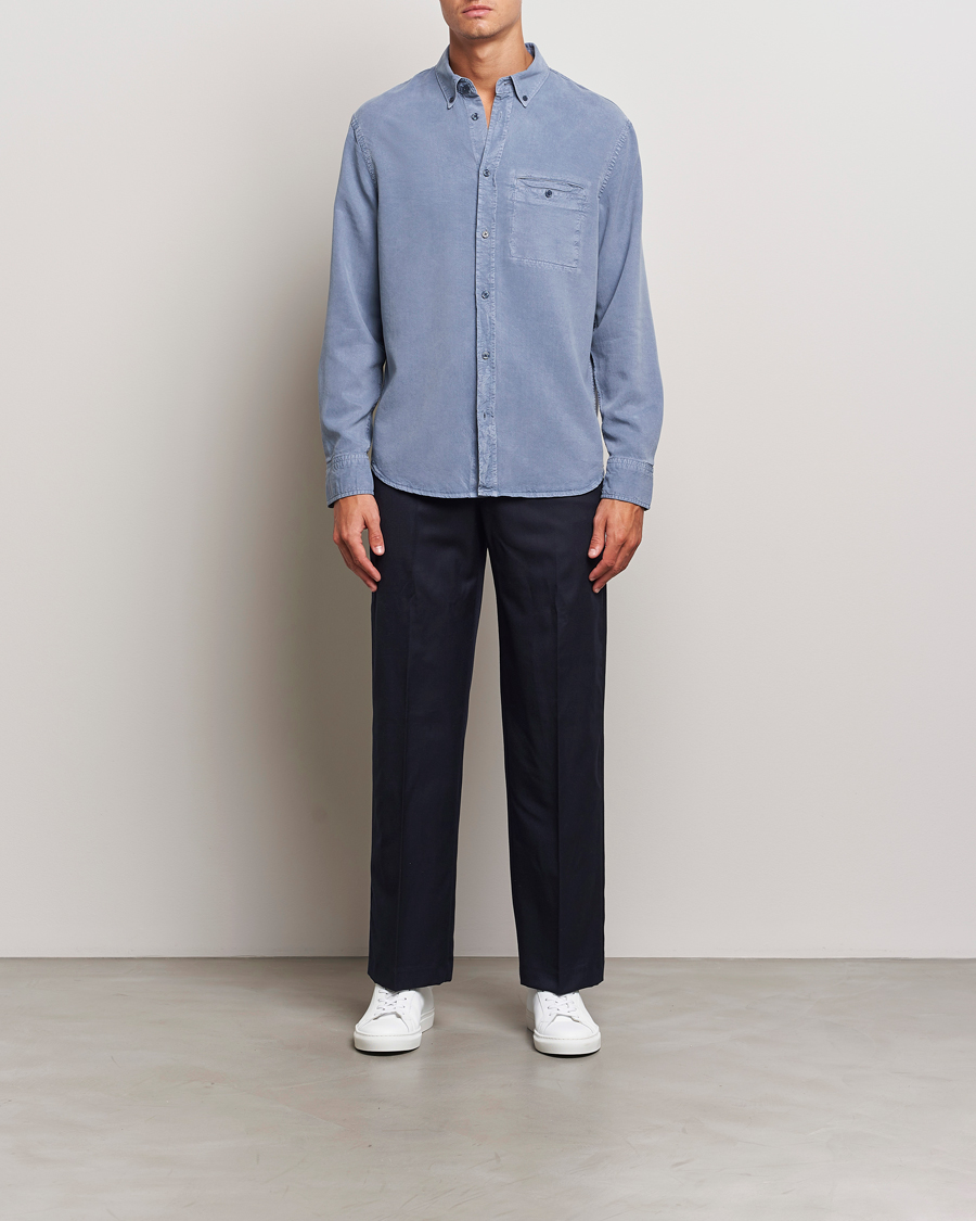 Heren | Overhemden | Filippa K | Zachary Lyocell Shirt Grey Blue