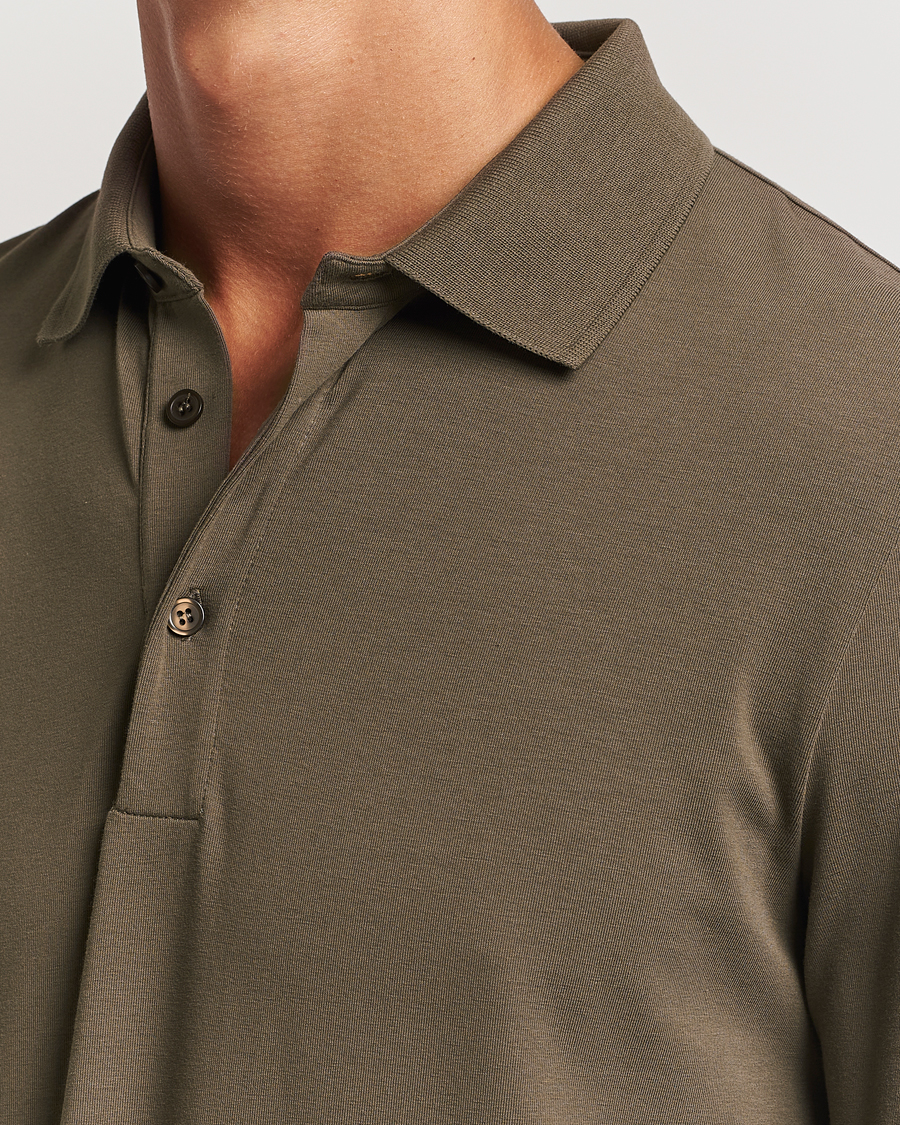 Heren | Truien | Filippa K | Luke Lycra Poloshirt Dark Sage
