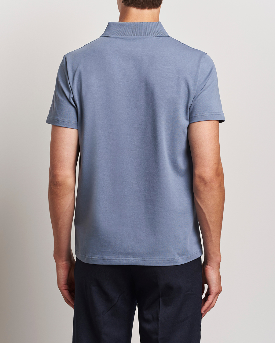 Heren | Polo's | Filippa K | Soft Lycra Polo T-Shirt Grey Blue