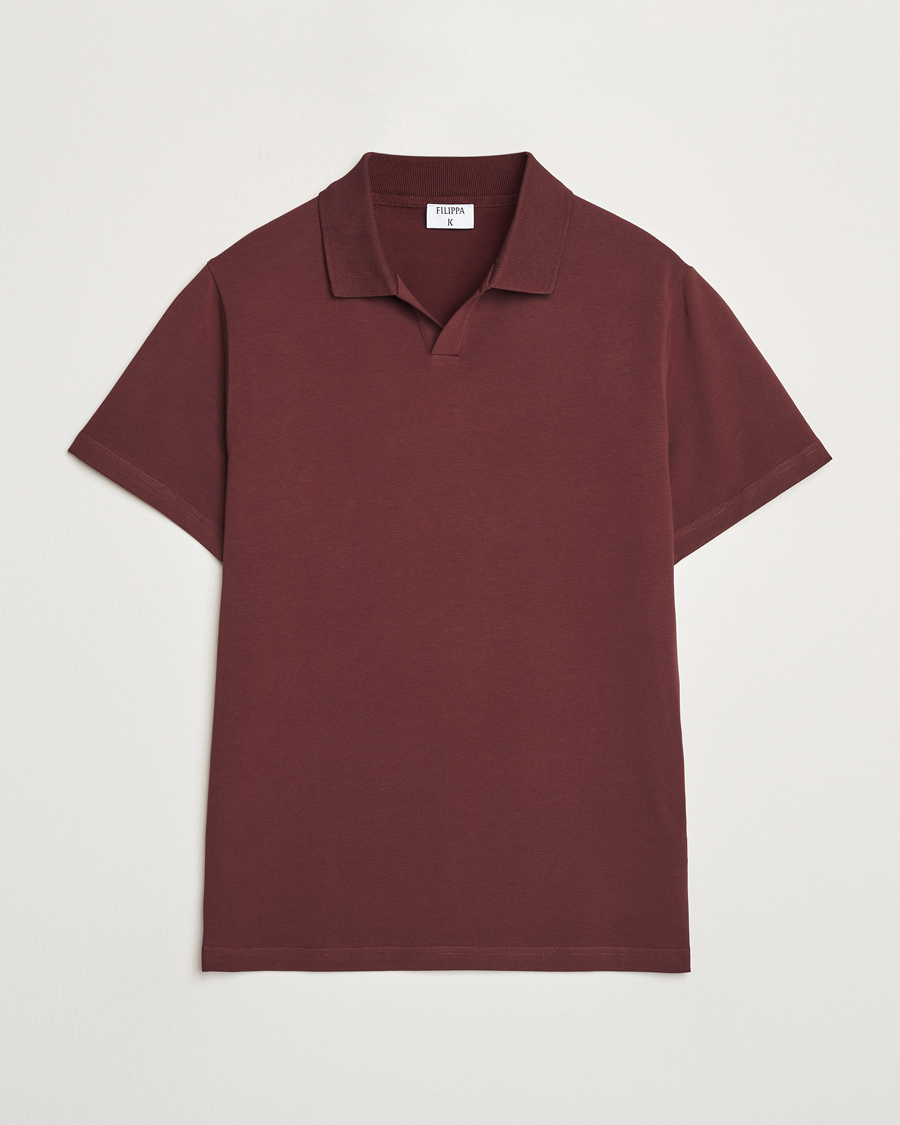 Heren | Polo's | Filippa K | Soft Lycra Polo T-Shirt Mahogany Brown