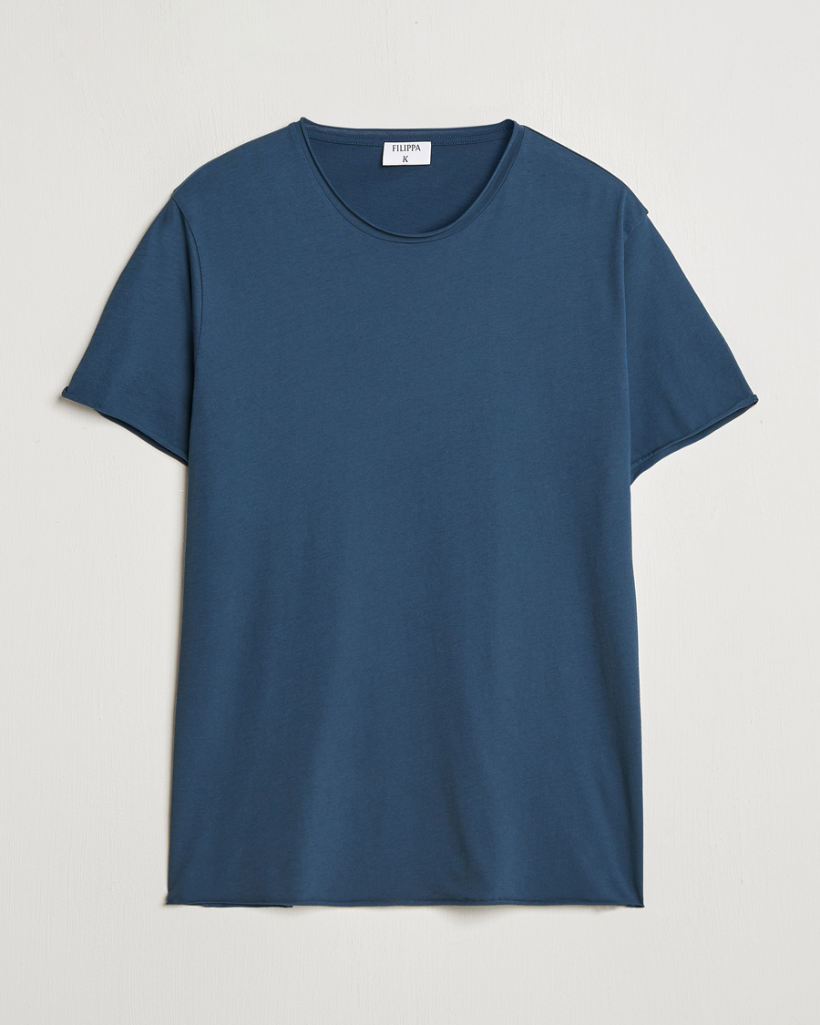 Heren | T-shirts | Filippa K | Roll Neck Crew Neck T-Shirt Dawn Blue