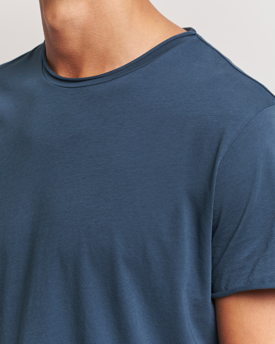 Heren | T-shirts | Filippa K | Roll Neck Crew Neck T-Shirt Dawn Blue