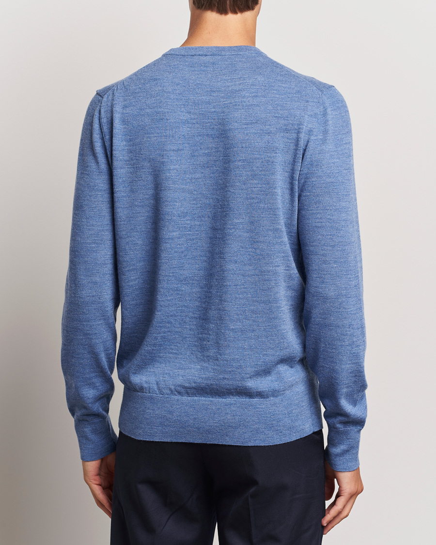 Heren | Truien | Filippa K | Merino Round Neck Sweater Blue Melange