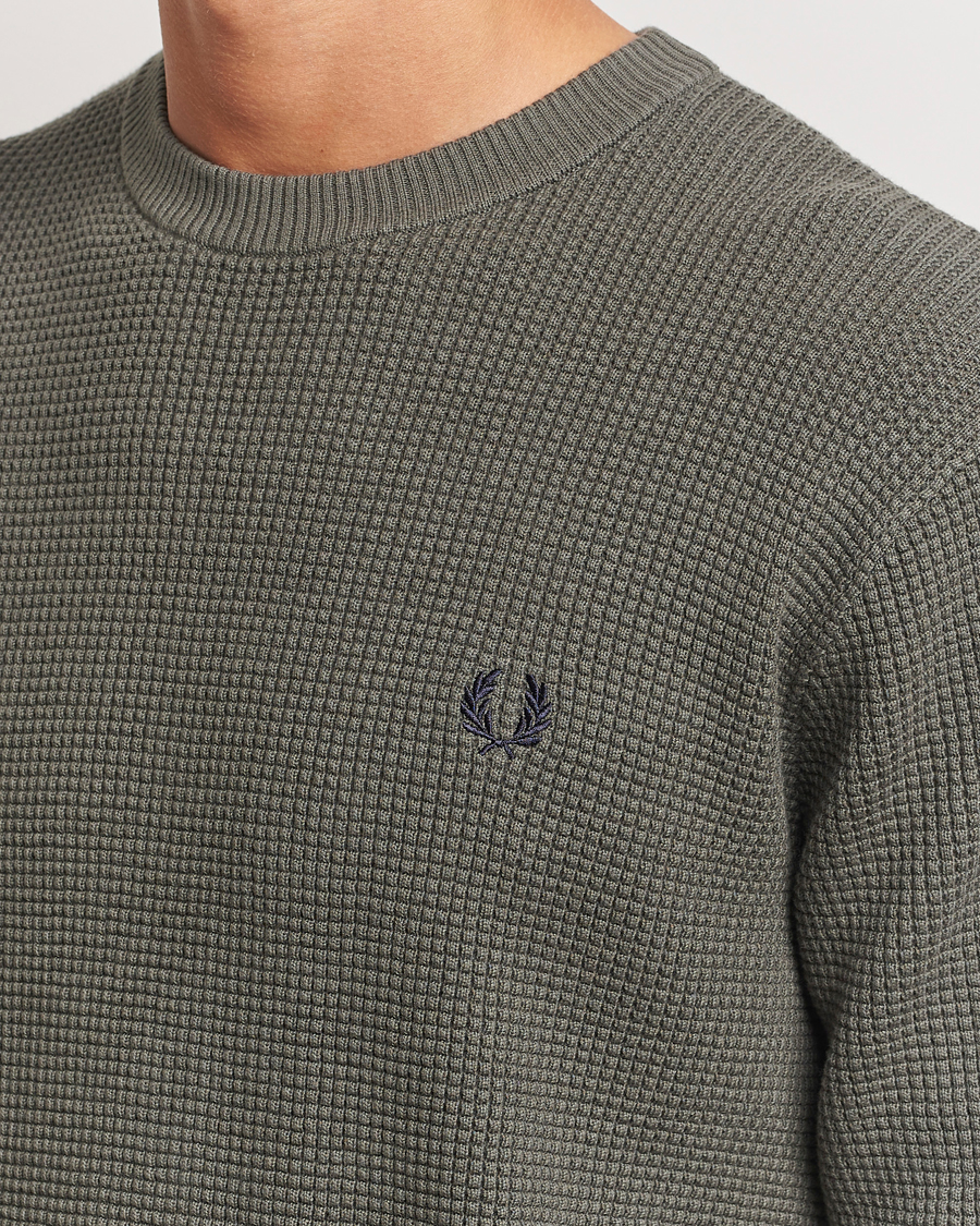 Heren | Truien | Fred Perry | Waffle Stitch Jumper Field Green