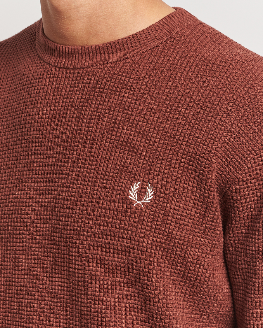 Heren | Truien | Fred Perry | Waffle Stitch Jumper Whiskey Brown