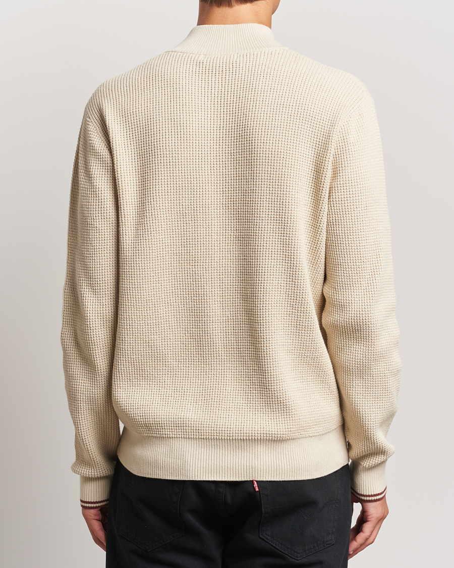 Heren | Truien | Fred Perry | Waffle Stitch Half Zip Oatmeal