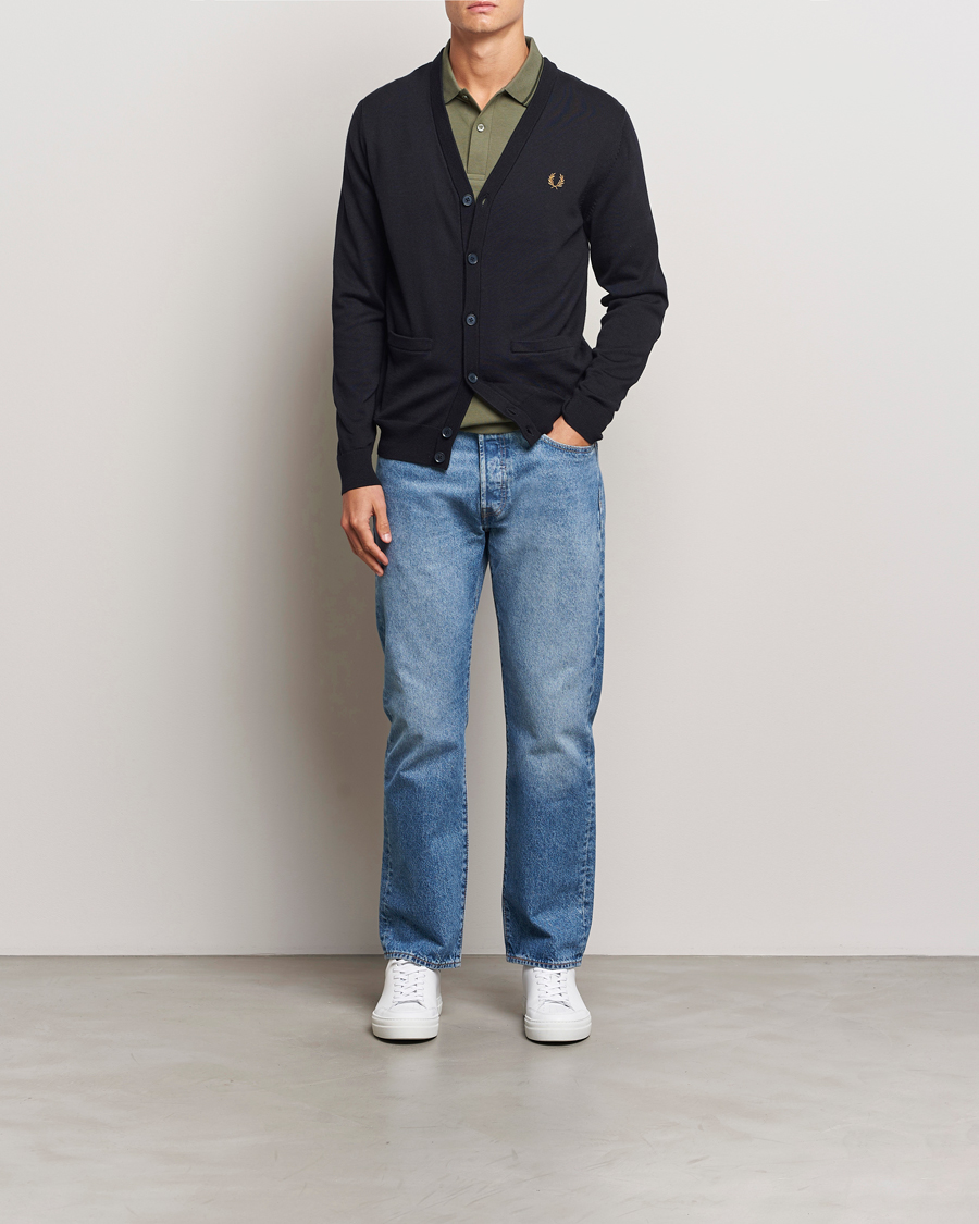 Heren | Truien | Fred Perry | Classic Cardigan Navy
