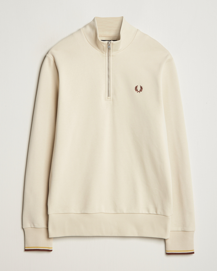 Heren | Truien | Fred Perry | Half Zip Sweatshirt Oatmeal