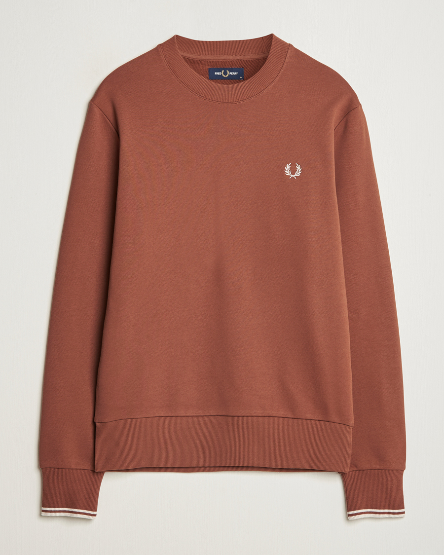 Heren | Truien | Fred Perry | Crew Neck Sweatshirt Whiskey Brown