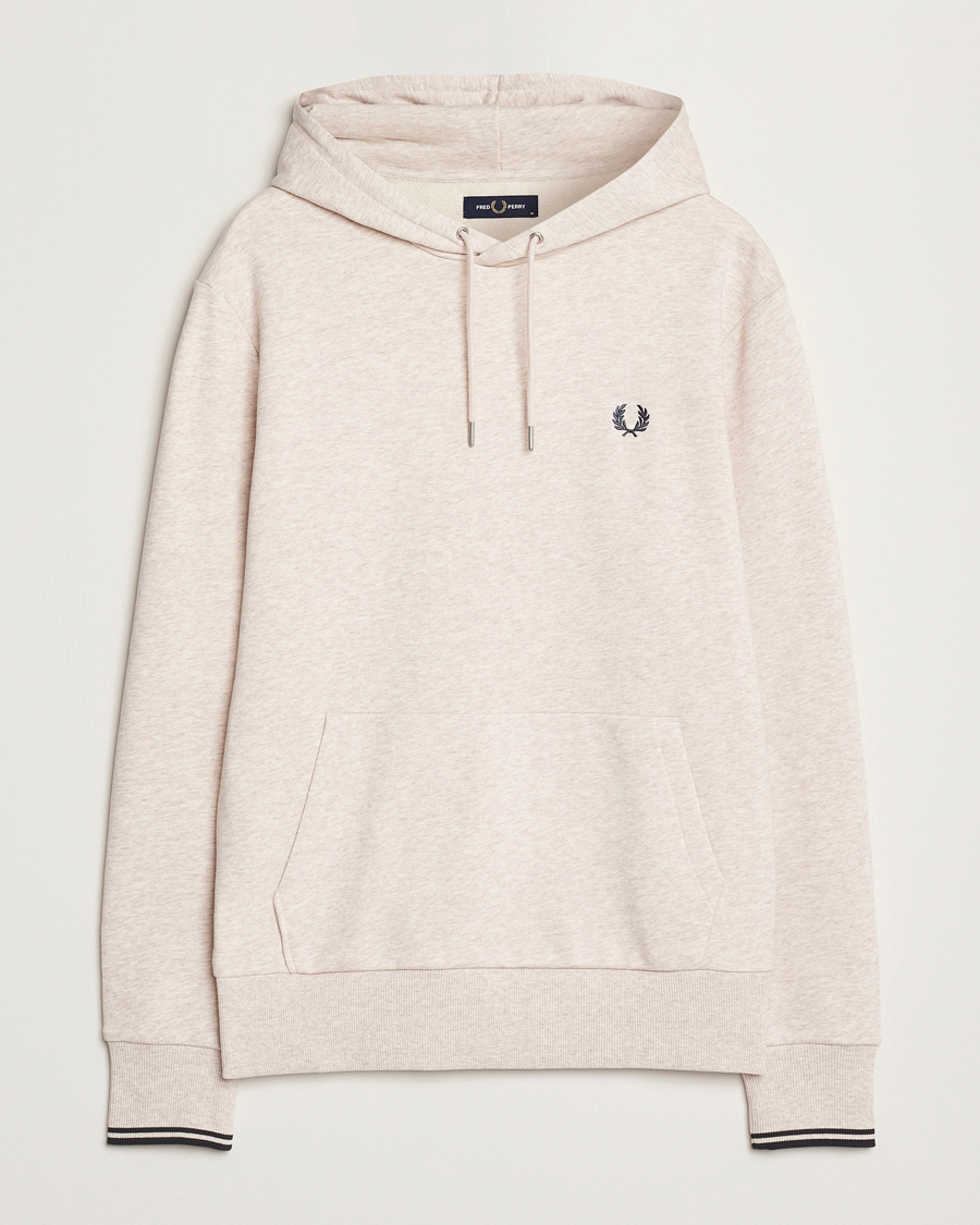 Heren | Truien | Fred Perry | Tipped Hoodie Oatmeal Melange