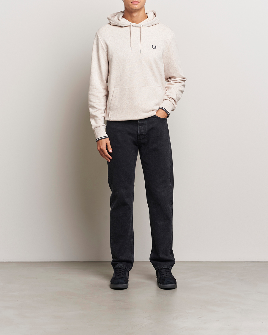 Heren | Truien | Fred Perry | Tipped Hoodie Oatmeal Melange