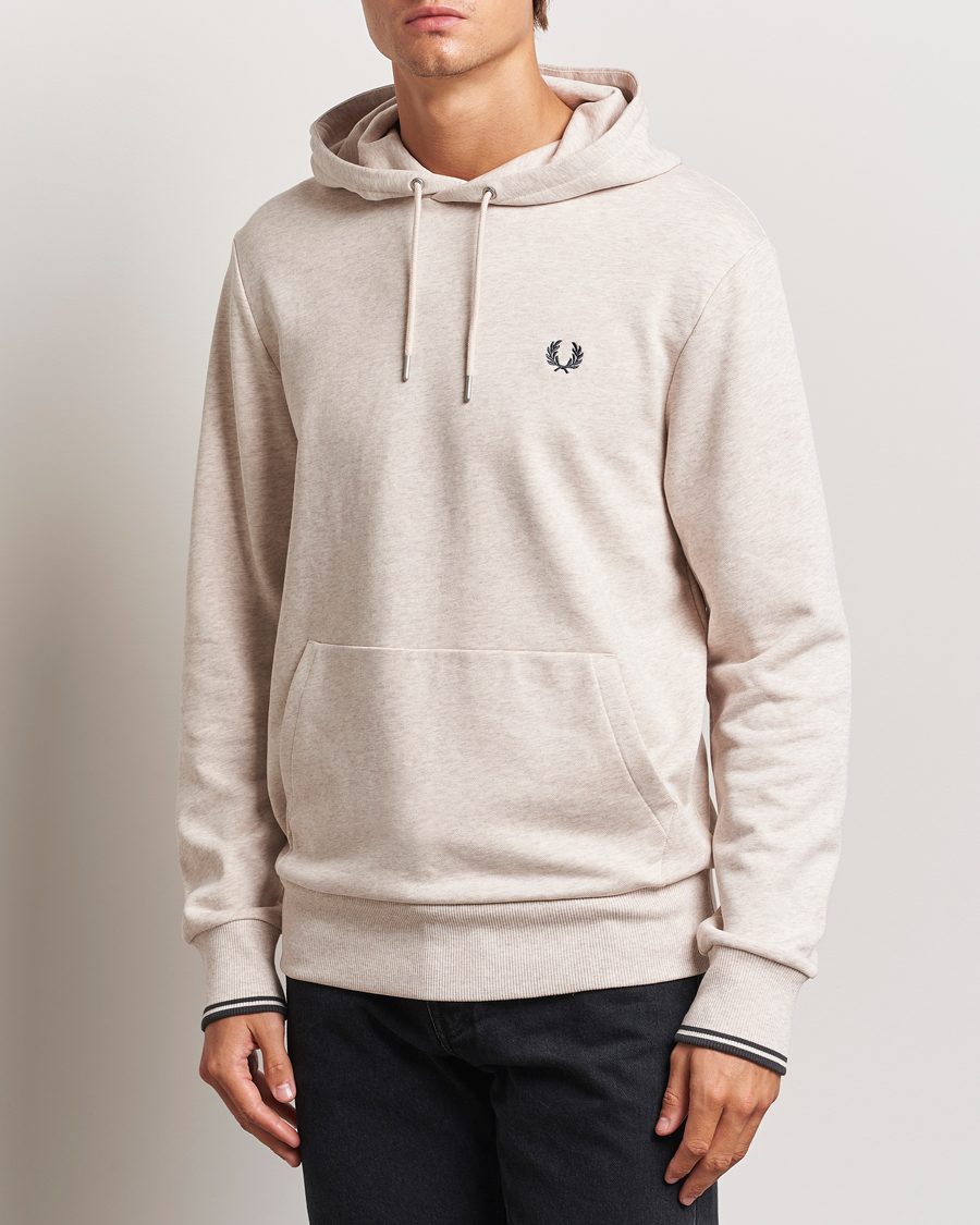 Heren | Truien | Fred Perry | Tipped Hoodie Oatmeal Melange