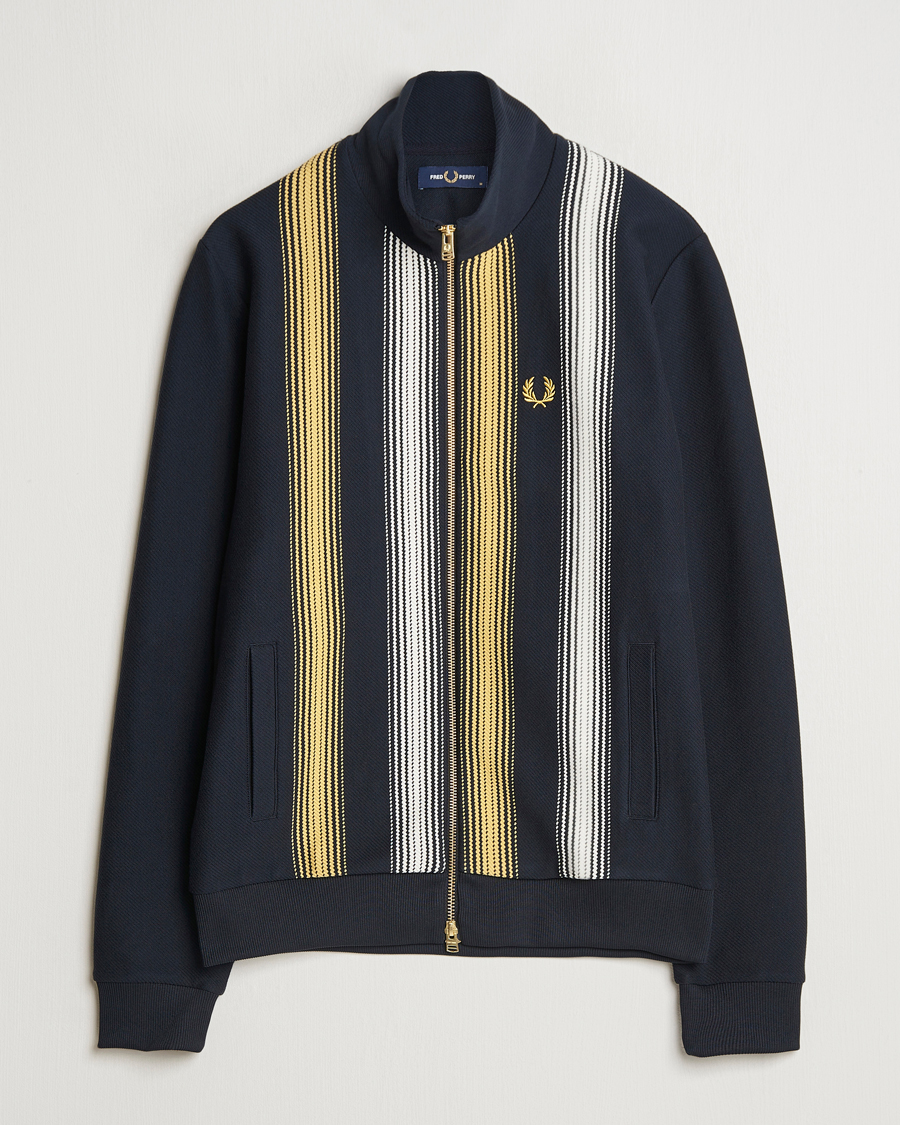 Heren | Truien | Fred Perry | Ombre Striped Track Jacket Navy