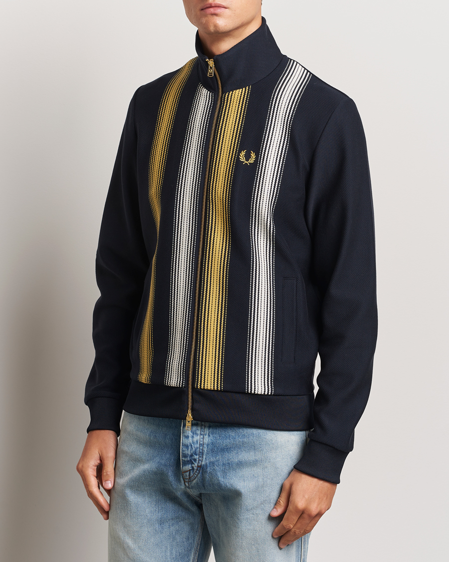 Heren | Truien | Fred Perry | Ombre Striped Track Jacket Navy