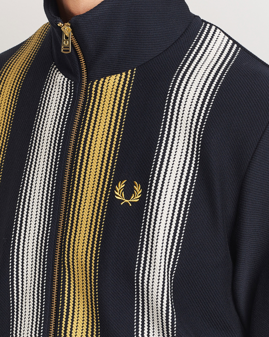 Heren | Truien | Fred Perry | Ombre Striped Track Jacket Navy