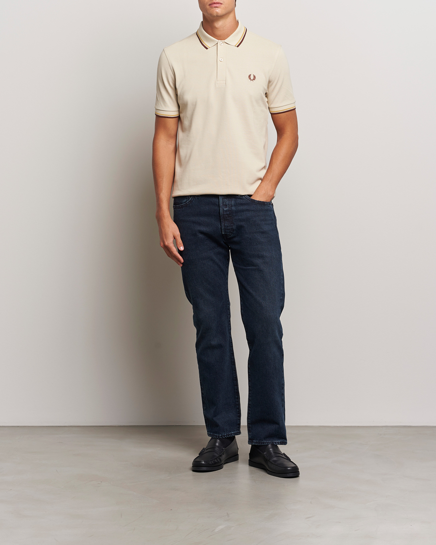 Heren | Polo's | Fred Perry | Twin Tipped Shirt Oatmeal
