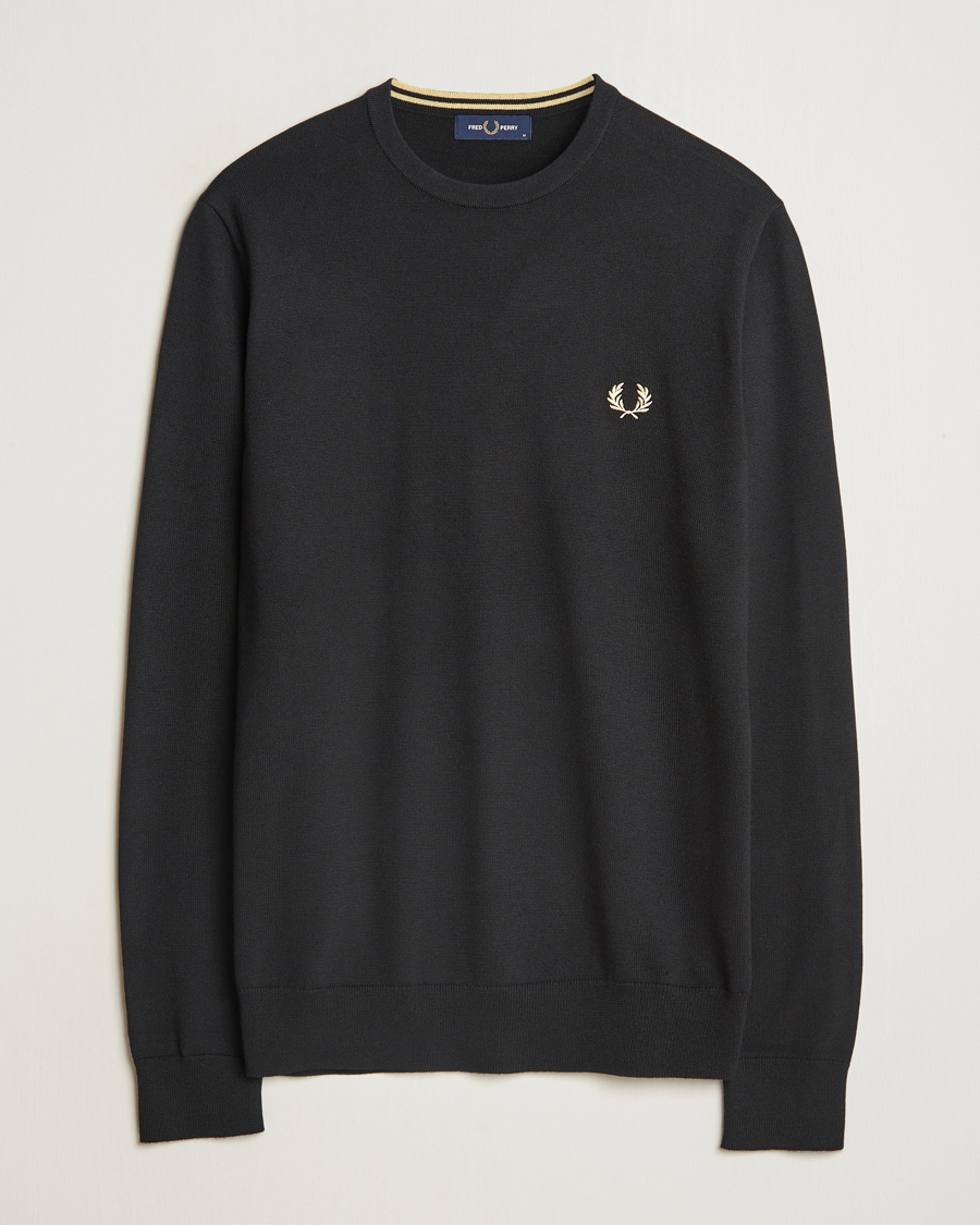 Heren | Truien | Fred Perry | Classic Crew Neck Jumper Black