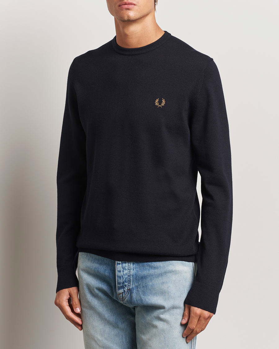 Heren | Truien | Fred Perry | Classic Crew Neck Jumper Navy