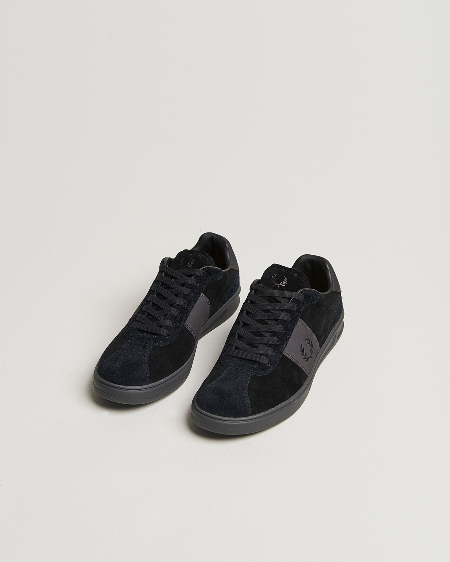 Heren | Fred Perry B4 Suede Sneaker Black | Fred Perry | B4 Suede Sneaker Black