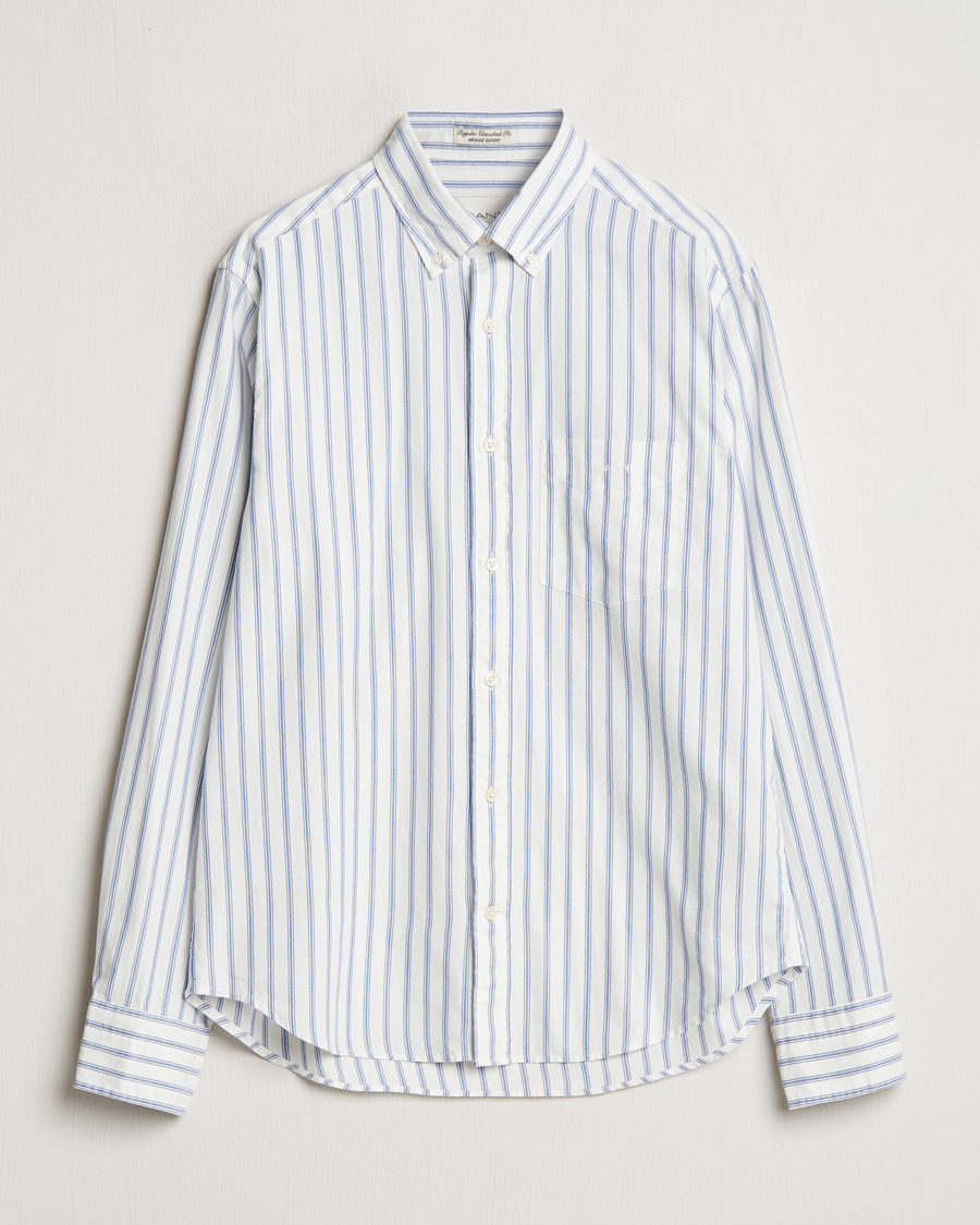 Heren | Overhemden | GANT | Archive Oxford Stripe Shirt Egg Shell
