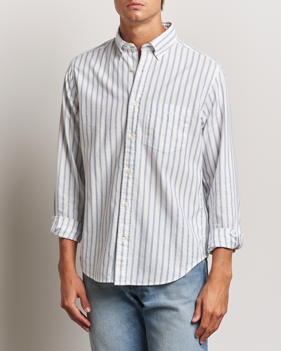 Heren | Overhemden | GANT | Archive Oxford Stripe Shirt Egg Shell
