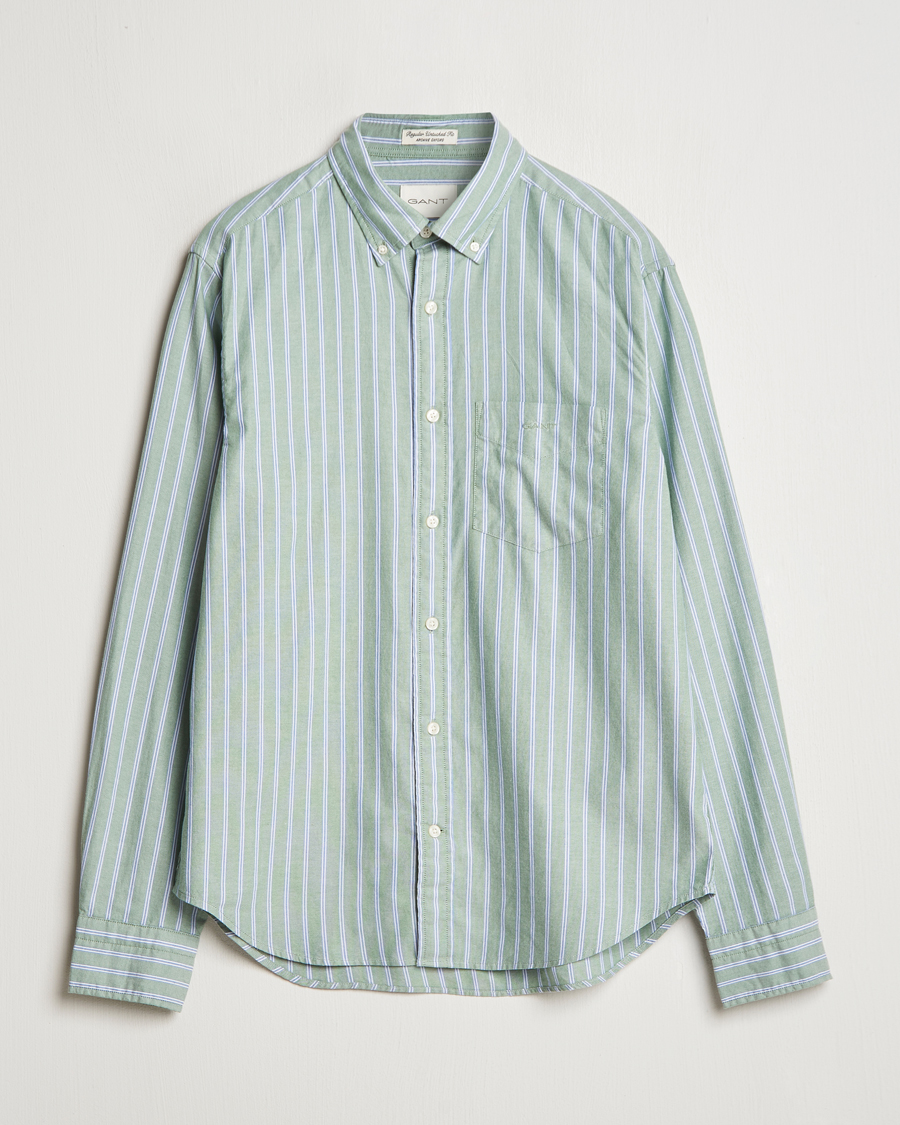 Heren | Overhemden | GANT | Archive Oxford Stripe Shirt Dry Forest