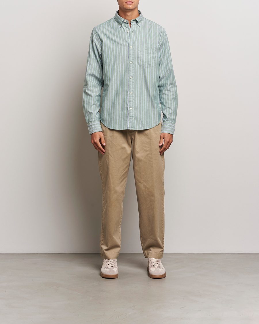 Heren | Overhemden | GANT | Archive Oxford Stripe Shirt Dry Forest