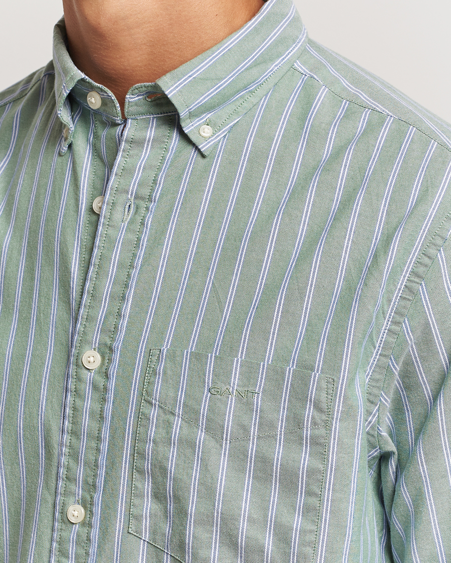 Heren | Overhemden | GANT | Archive Oxford Stripe Shirt Dry Forest